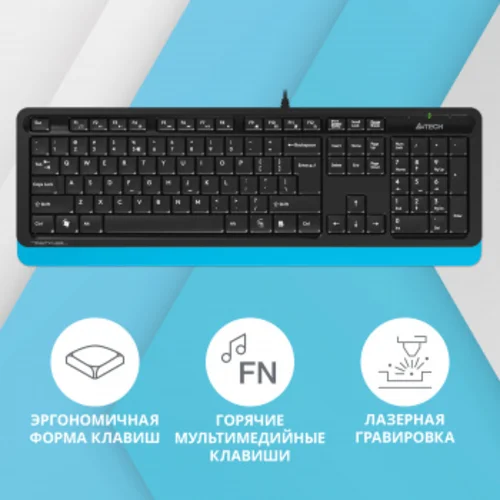 Клавиатура A4Tech Fstyler FK10 черный/синий USB Клавиатура A4Tech Fstyler FK10 черный/синий USB